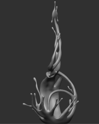 Levend en dynamisch watergolfsculptuur model diagram vierkant decoratie